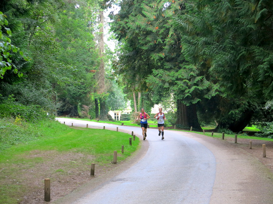 Two marathon runners approaching the finish