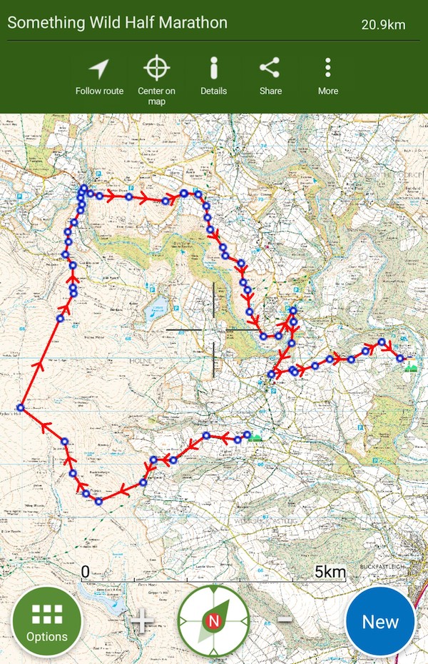 The half marathon route - download for free from my ViewRanger Profile