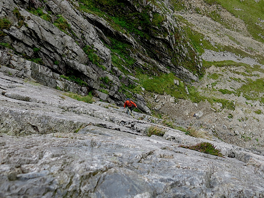 On a ledge