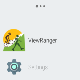 ViewRanger in the main menu of the SmartWatch