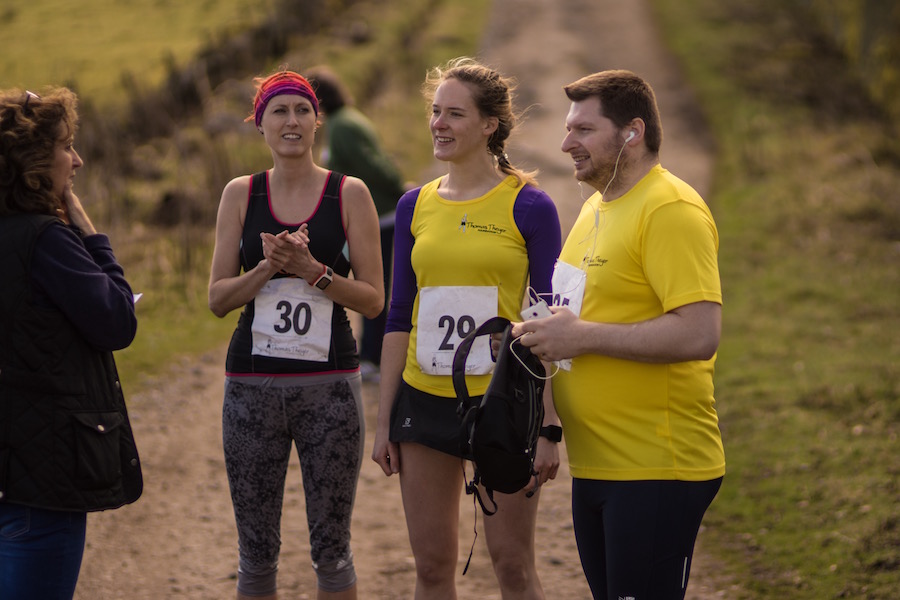 Chatting with Chris at the start line