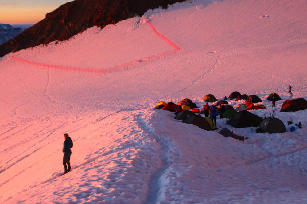 Sunset on the Tête Rousse Glacier