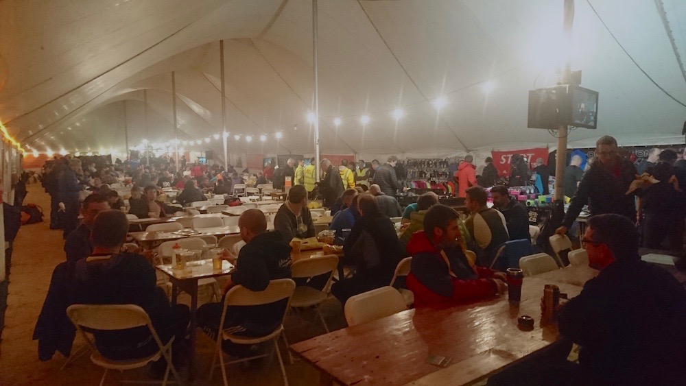 Friday night preparations in the main tent