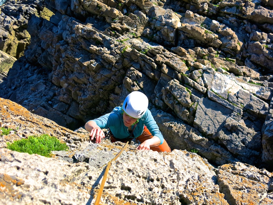 Sea cliff climbing at Pembroke | Outdoor Adventure Motivational Speaking | Hetty Key | Mud, Chalk & Gears